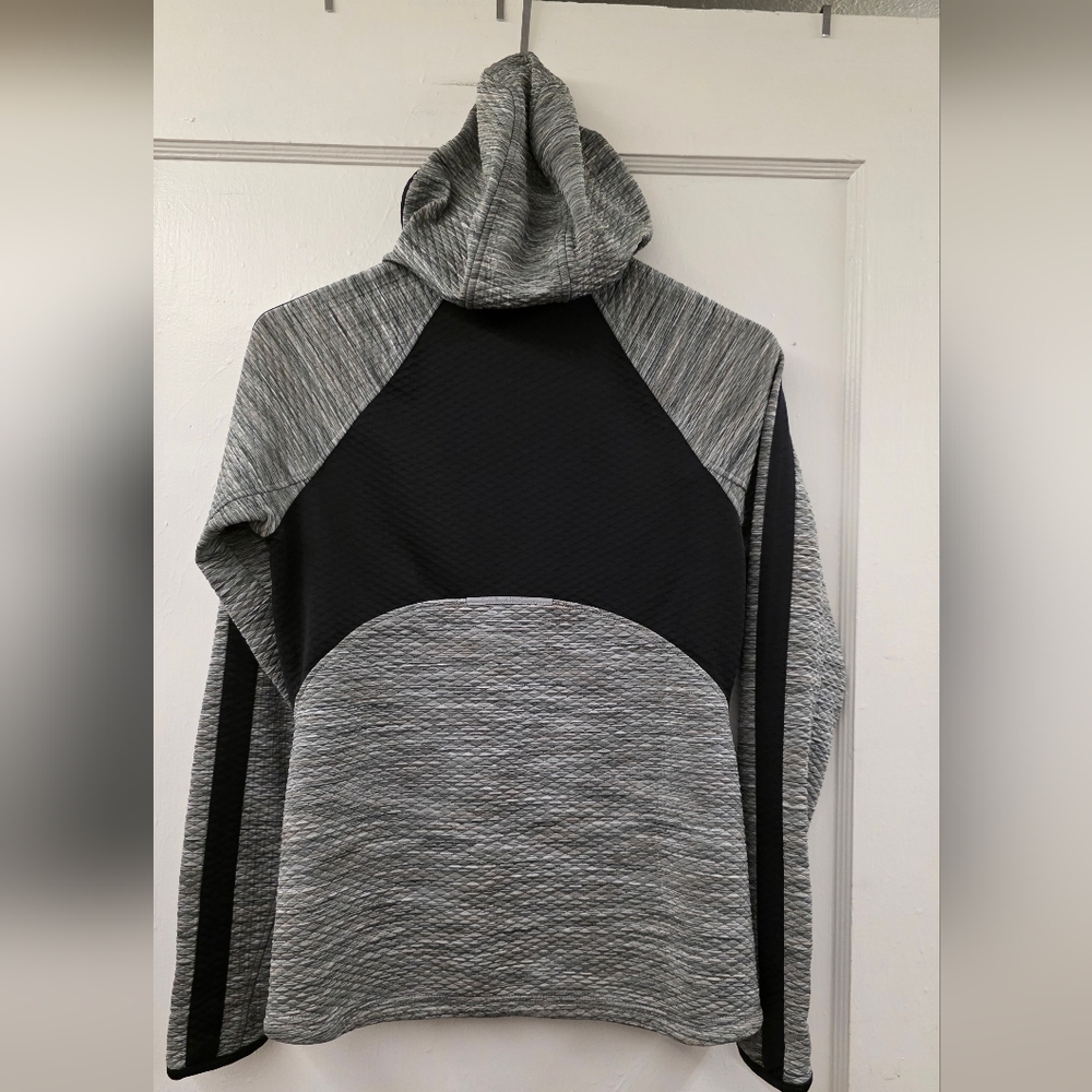 🍁Athleta Stratus Full Zip Hoodie Jacket Womens Small Gray Black Athletic - Picture 2 of 9